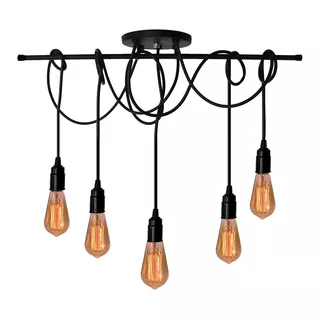 Pendente Trilho - Estilo Industrial - P/ 5 Lâmpadas 1,3 M