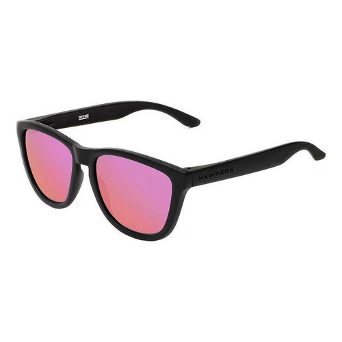 Anteojos de sol polarizados Hawkers Lifestyle One One size, diseño Polarized Black Nebula con marco de nailon tr90 color negro mate, lente fucsia de bio tac espejada, varilla negra mate de nailon tr90 - O18TR01