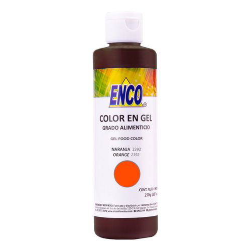 Color Gel Naranja Reposteria 250 Grs. Enco 2392-250