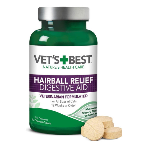 Vet's Best Ayuda Digestiva Alivio Consumo Bola Pelo 60 Tab