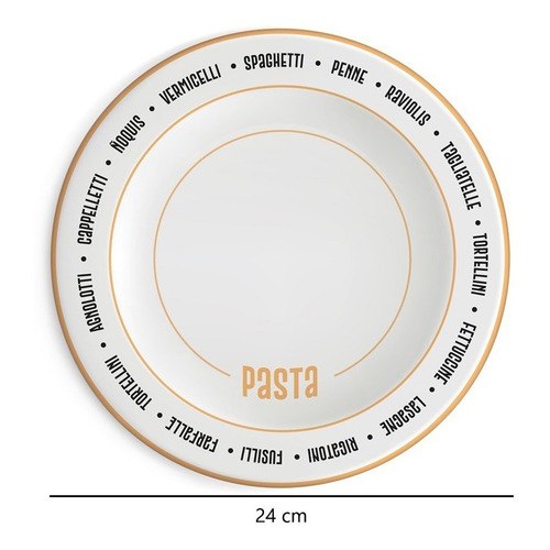 Plato Hondo Porcelana Pasta Oxford  X6