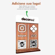 Placa Pix Instagram Qr Code Decoração Balcão Parede Loja 