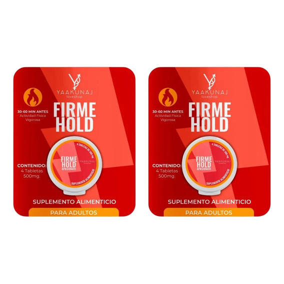 Firme Hold Vigorizante P/ Hombre Yaakunaj 4 Tab 500mg 2 Pzas