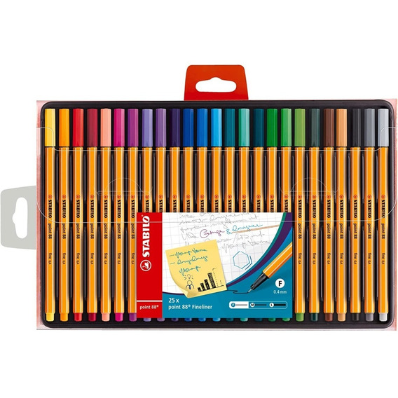 Rotulador Stabilo Point 88 Punta 0.4 Mm Estuche 25 Colores