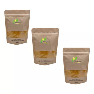  Kit 3 Shot Matinal Cúrcuma Com Gengibre 100g Antioxidante 