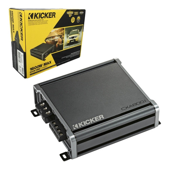 Amplificador Kicker 1 Ch 1600w Max 800w Rms Tecnologia Fit Color Gris oscuro