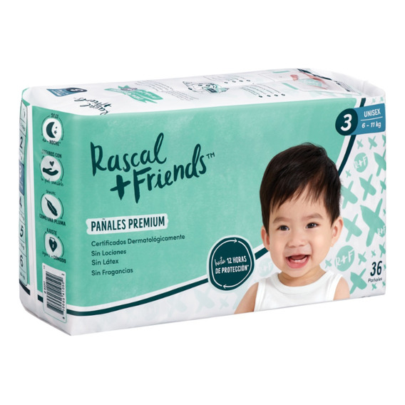 Pañales Bebé Rascal Friends T-3 - Unidad a $1431