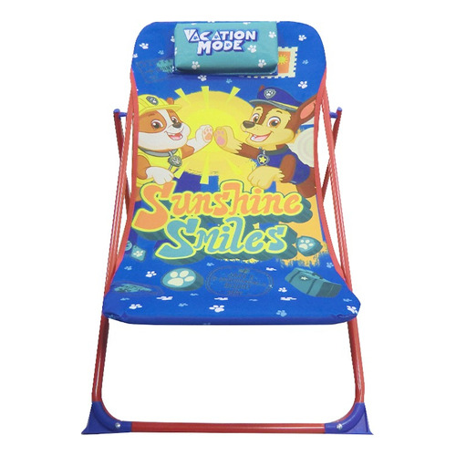 Silla Reposera Paw Patrol 3 Niveles Y Broche Seguridad Color Azul