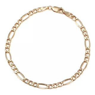 Pulsera Oro Esclava 10k Kilates Figaro Italiano 3.5mm 18cm