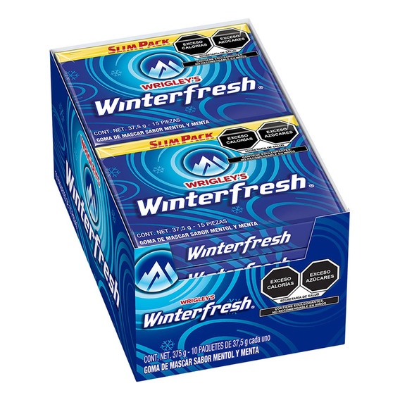 Winterfresh chicle mentol menta 10pack - 150 unidades- 375g