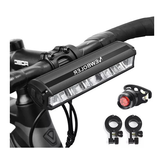 Luz De Bicicleta De 6000 Lúmenes Y 10000 Mah, 2 Soportes Con