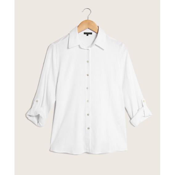 Camisa Mujer Patprimo M/l Blanco Viscosa 30010502-10215