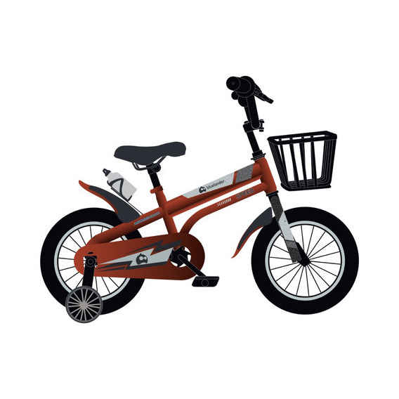 Bicicleta Infantil Para Niño Rodada 16 Con Ruedas Auxiliares Color Rojo