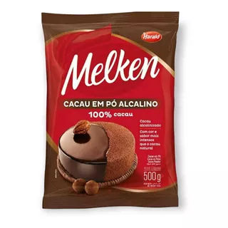 Chocolate Em Pó Alcalino 100% Cacau 500g  Melken Harald