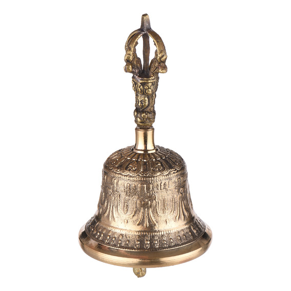 Campana Tibetana De Bronce Con Almohadilla Vajra Para Medita