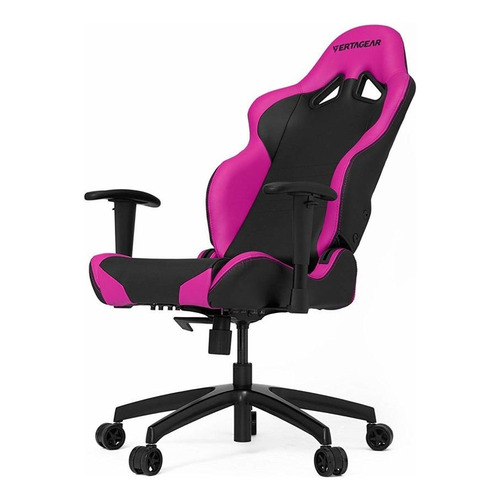 Silla de escritorio Vertagear SL2000 VG-SL2000 gamer ergonómica  negra y rosa con tapizado de cuero sintético