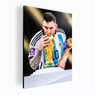 Cuadro Decorativo Mural Poster Messi Copa Mundial 30x42 Mdf