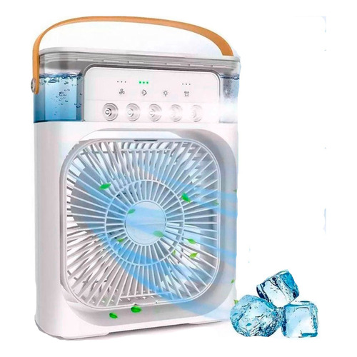 Mini ventilador de aire acondicionado portátil 4 en 1, color blanco