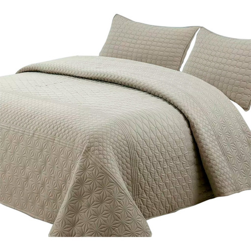 Cubrecama Quilt Queen Size 230x250 Extra Suave Con 2 Fundas Color Vison Dubai