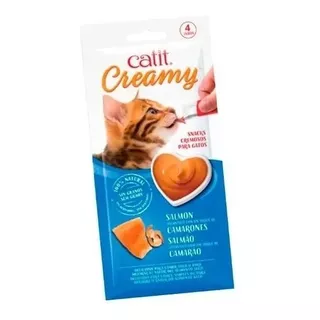 Snack Premium Para Gatos Catit Creamy Sabor Salmón 4 Tubos