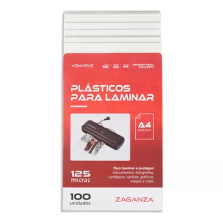 Plástico Para Plastificação Zaganza A4 210x297 0,05mm 200un