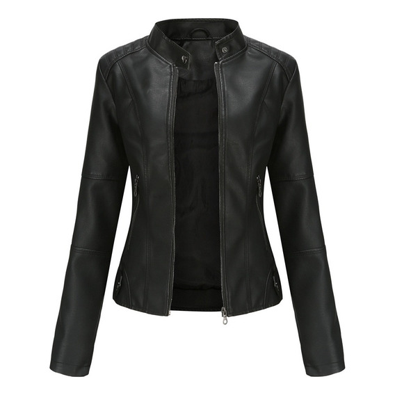 Chaqueta De Cuero Biker Slim Mujer