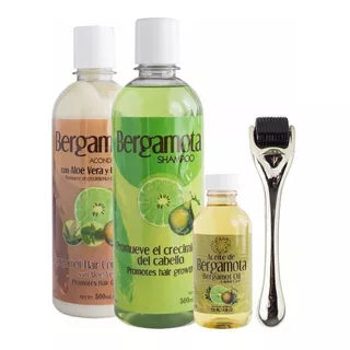 Bergamota Shampoo Aceite Acondicionador Y Dermaroller