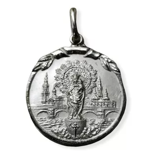 Medalla Plata 925 Virgen Del Pilar #1297 Bautizo Comunión 