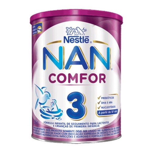 Leche de fórmula en polvo sin TACC Nestlé Nan Comfor en lata de 1 de 800g - 10 meses a 3 años