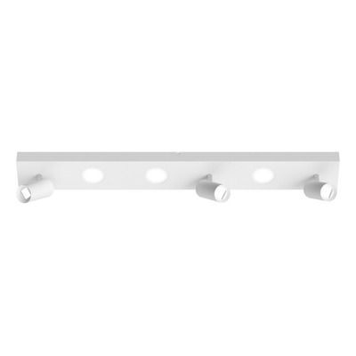 Plafon 6 Luces Nacho+eye Blanco Base Rectangular 20376 Rd