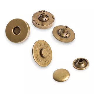Botão Imã Magnéticos Ouro Velho Rebite 2 Lados 18mm 100 Pare
