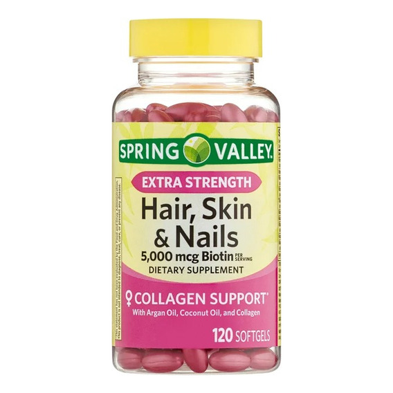 Hair, Skin & Nails 5,000 Mcg Biotina Con Colageno Americano