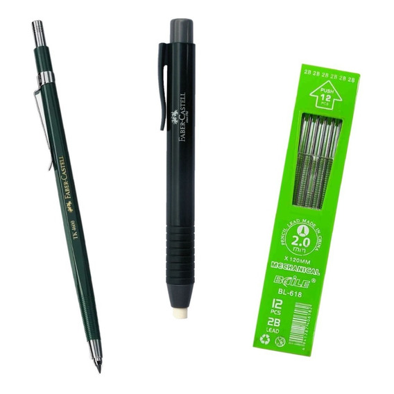 Set Faber Castell Portaminas Tk-4600 + Minas + Portaborrador