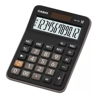 Calculadora Casio 12 Dig Preta Home Office Loja Escritório Cor Preto