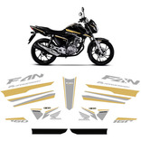 Kit Adesivo Honda Cg Fan 160 25th Anniversary 2019/2021 Cor Dourado