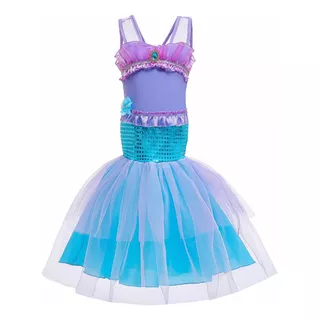 Vestido De Princesa De Sirenita Para Niñas 