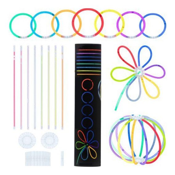 Tubo Pulsera Flúor Led Luminosa X 100 Cotillon Activarte