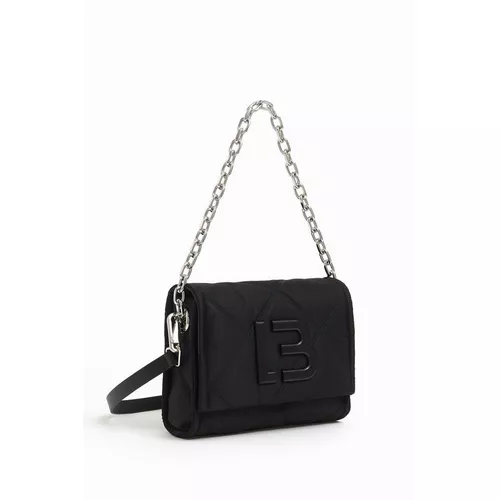 Cartera bandolera Bimba y Lola Bolso bandolera M nylon acolchado diseño  estampado de poliéster y cuero camuflaje lima con correa de hombro negra  asas color plateado