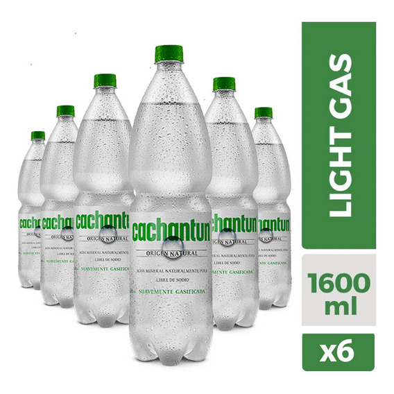 Pack 6 Agua Mineral Cachantun Light Gas 1600cc