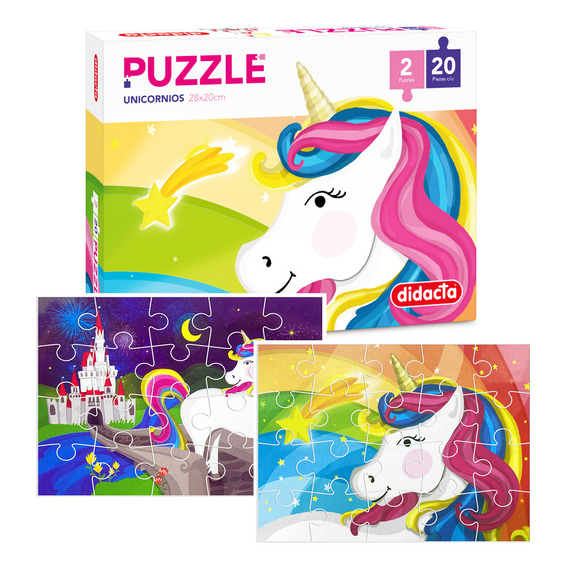 Puzzle Rompecabezas Pack X2 Didacta Unicornio 20pcs El Rey