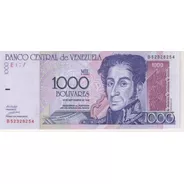 Billete Venezuela 1000 Bs 10 Septiembre 1998 B8 Unc