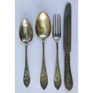 Set De Cubiertos Art Nouveau  Solingen Punzon Dep 2 Personas