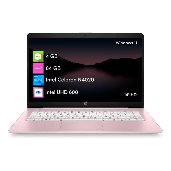 Notebook Hp Stream Intel Celeron 4gb 64gb 14 Hd Win11 Rosado