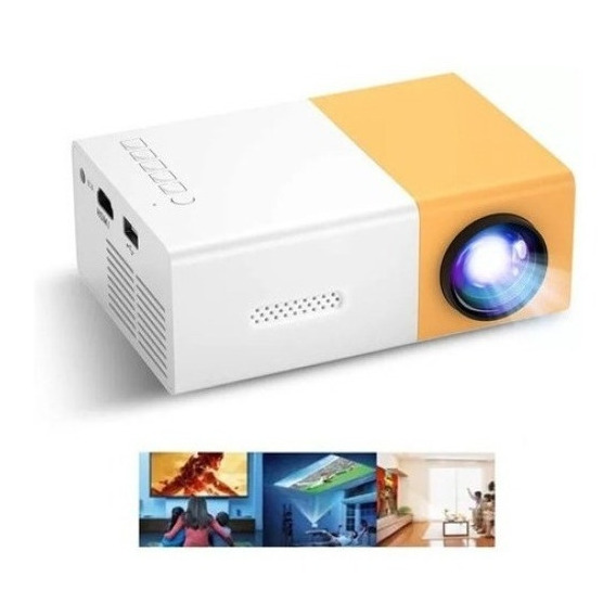 Mini Proyector Portátil Led Hd 1080p Para Cine En Casa Color Amarillo