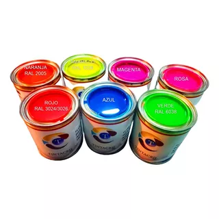 Pintura Fluo - Fluorescente - Neon - Bicapa 1/2 Litro