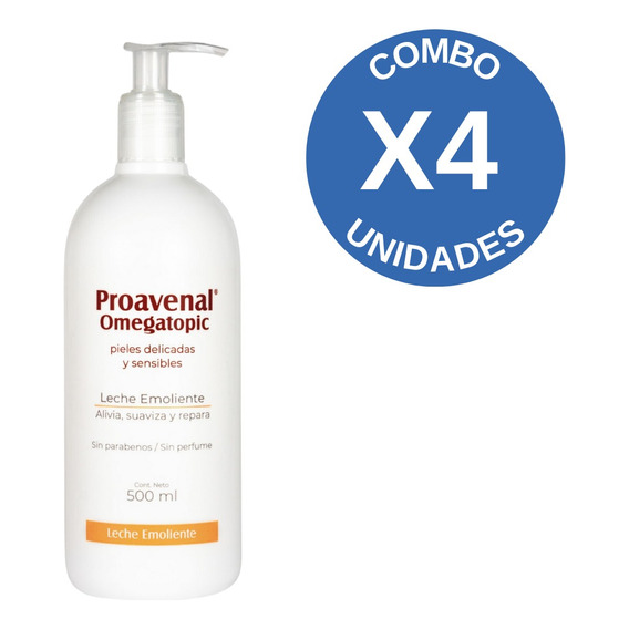 Combo X4 Proavenal Omegatopic Leche Emoliente Piel Sensible 