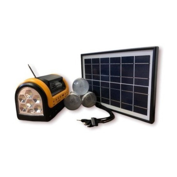 Radio Fm Bluetooth Solar 3 Lamparas Led 3w 3m Cable Sol_253