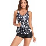 Malla De Baño Short Tankini Mujer Xl Plata Piscina Llega Hoy