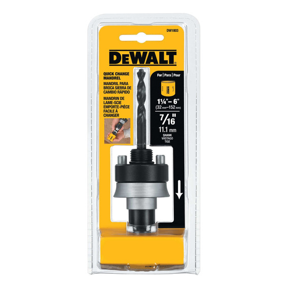 Mandril Cambio Rápido Sierra Copa Broca Dewalt Dw1803 7/16