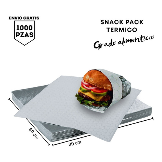 1000 Hojas Térmico Aluminio Comida Rápida Snack Pack 30x30
